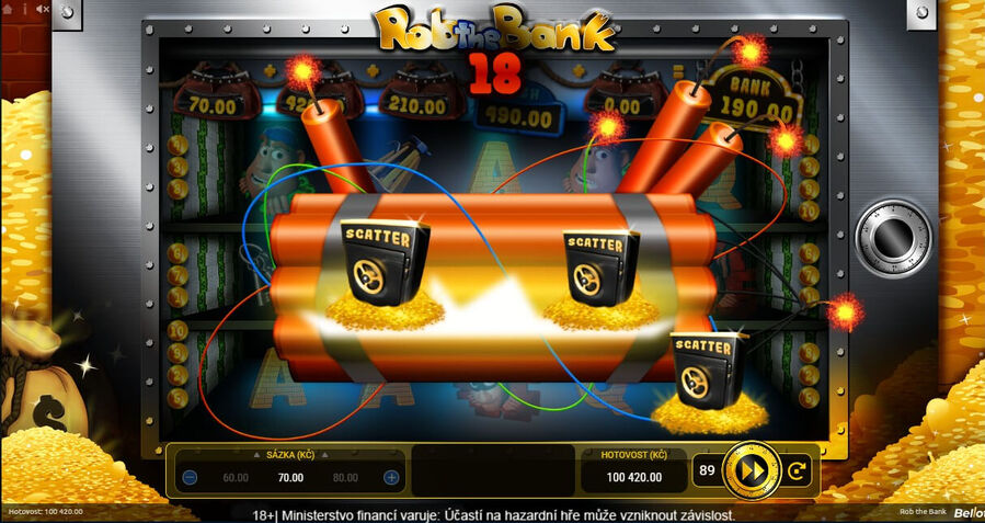 Bonusová funkce na automatu Rob the Bank