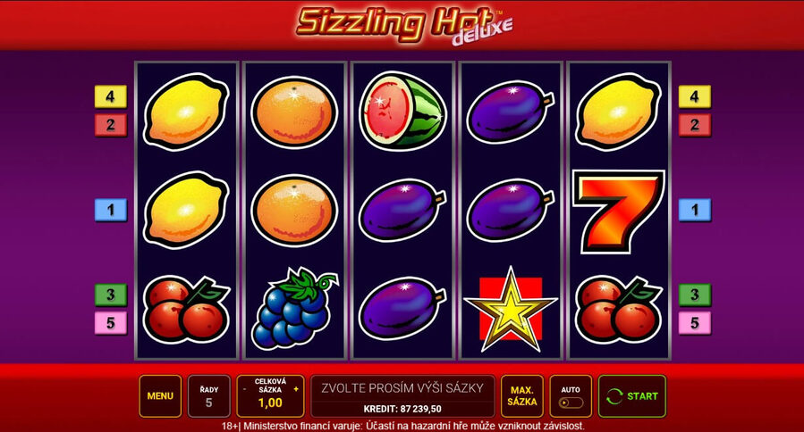Hrací automat Sizzling Hot Deluxe od Greentube