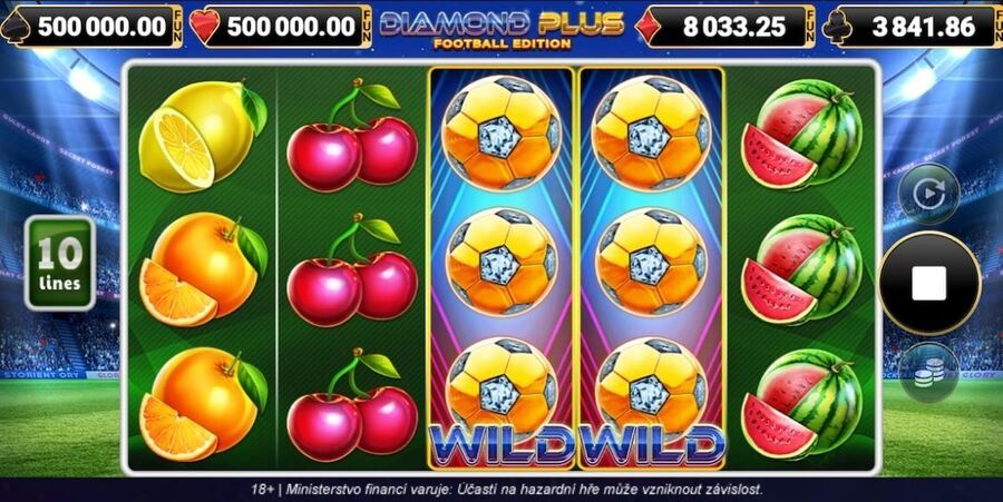 Wild symboly na automatu Diamond Plus Football Edition