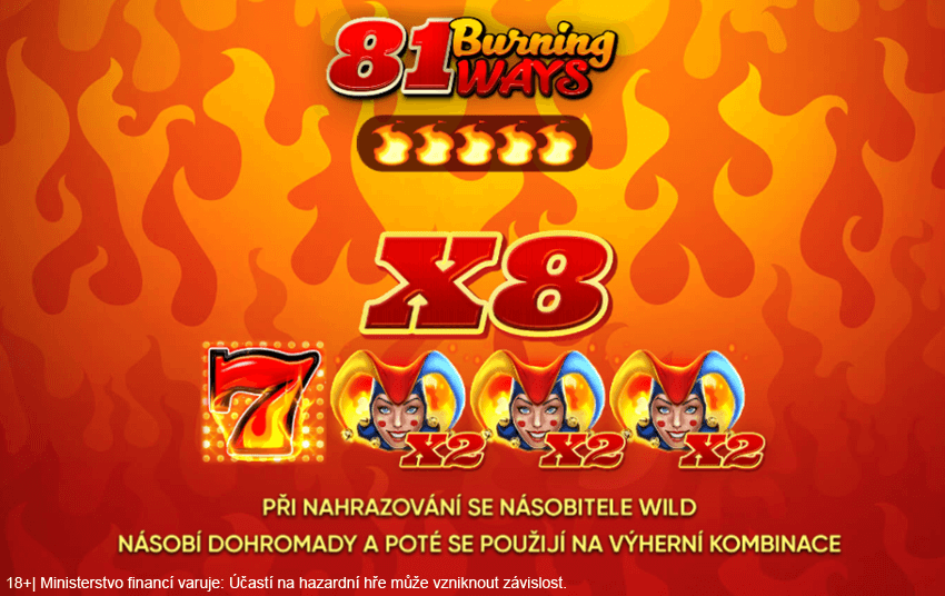 Wild symboly na hracím automatu 81 Burning Ways od Endorphiny