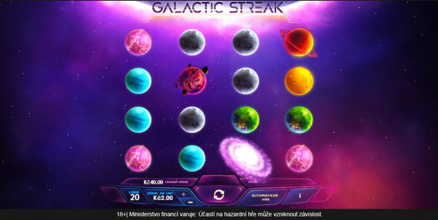 Zahrajte si výherní automat Galactic Streak