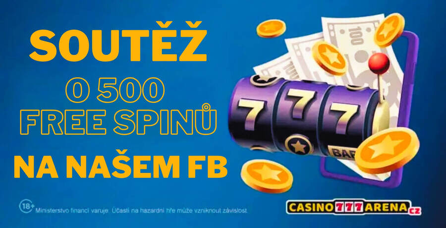 Zapojte se do soutěže o 500 free spinů na našem Facebooku