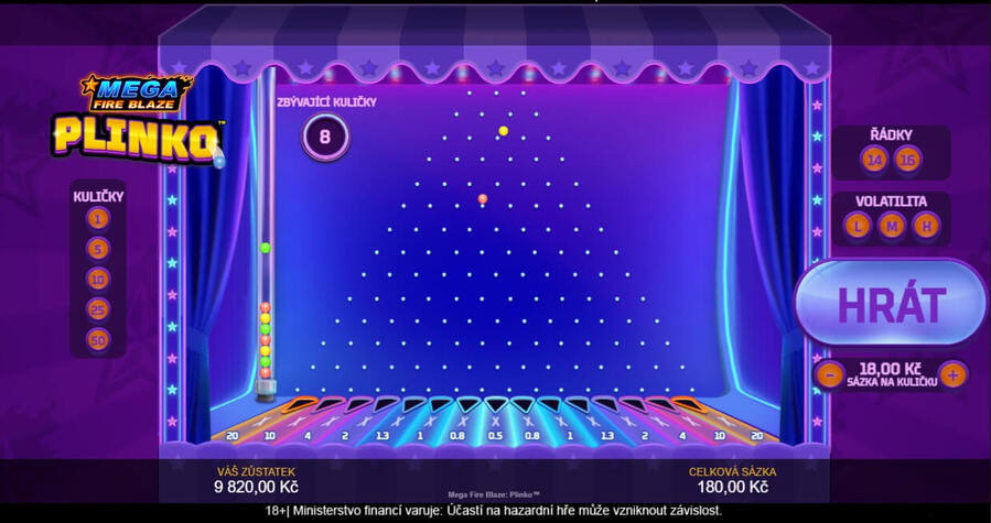 Zahrajte si Mega Fire Blaze: Plinko od Playtechu