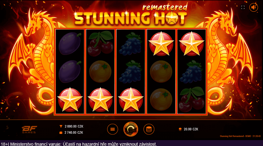 Hrací automat Stunning Hot Remastered od BF Games v&nbsp;online casinu Kingsbet