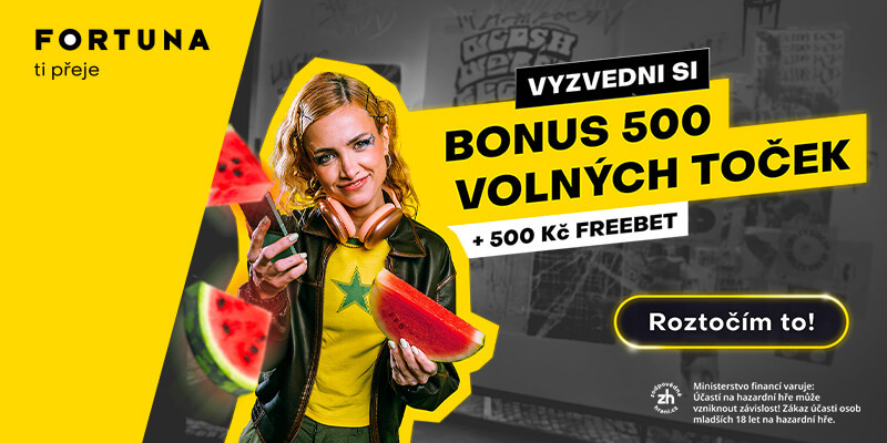 Fortuna bonus za registraci – 500&nbsp;Kč bez vkladu