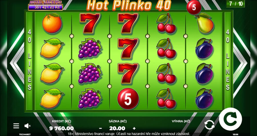 Zahrajte si hru Hot Plinko 40 od Tech4Bet