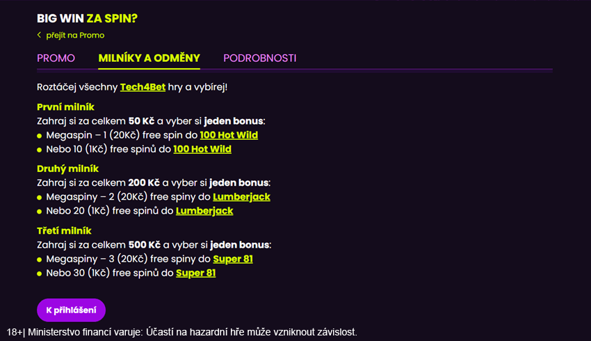 Aktuální konání a&nbsp;podmínky Megaspinu u&nbsp;Kingsbetu najdete vždy na stránce promo akce