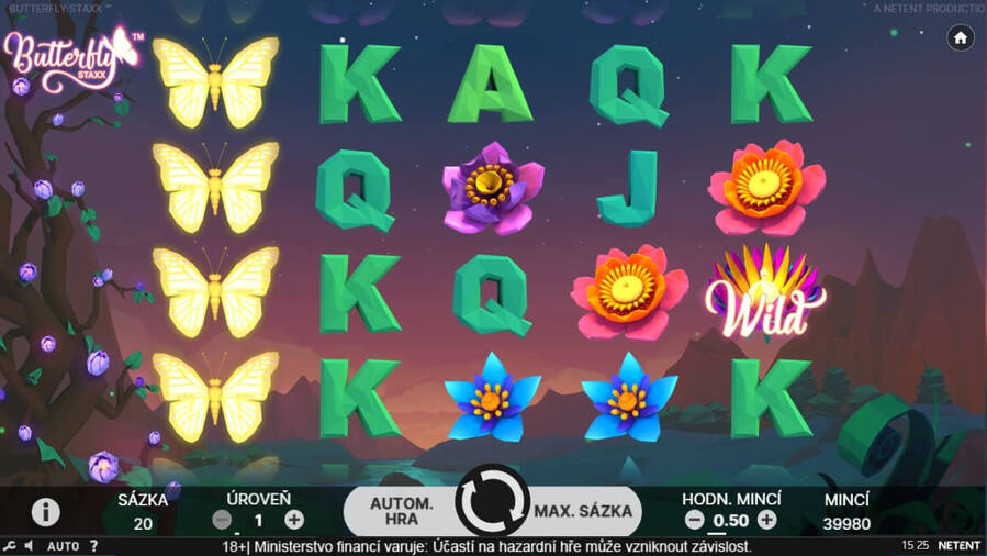 Sazka nejvýhernější automat Butterfly Staxx