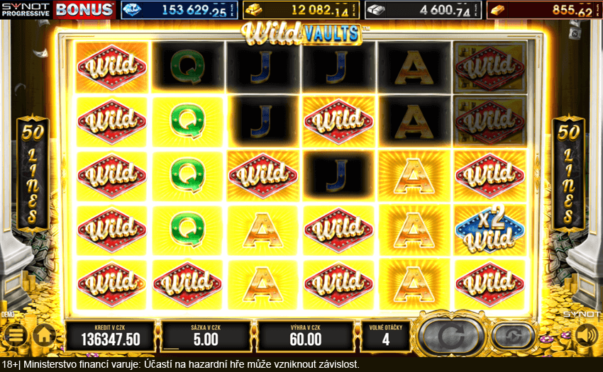 Bonus Buy automat Wild Vaults od Synot Games v&nbsp;online casinu Tipsport Vegas
