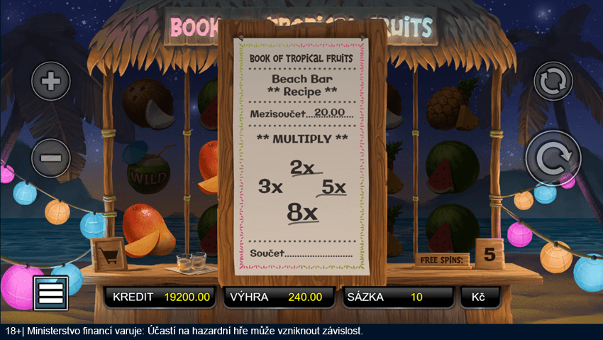 Online automat Book of Tropical Fruits od Adell v&nbsp;online casinu Tipsport Vegas