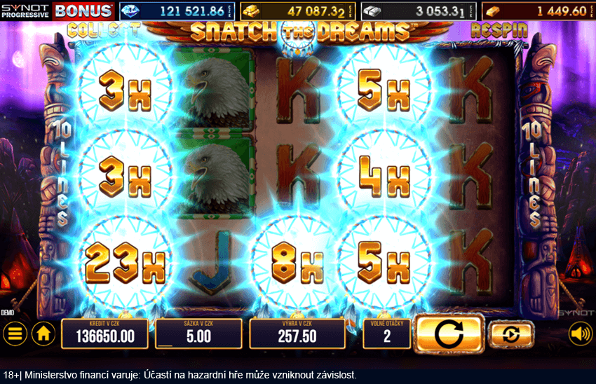Online automat Snatch the Dreams od Synot Games v&nbsp;online casinu MerkurXtip
