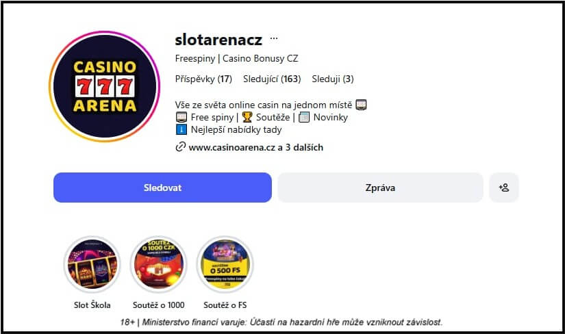 Sledujte Instagram slotarenacz