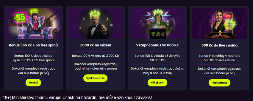 Dostupné bonusy za registraci v&nbsp;online casinu Kingsbet