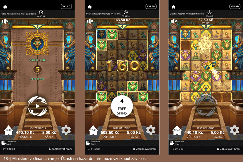 Bonusová hra na automatu Rise of Horus od Evoplay v&nbsp;online casinu Fortuna