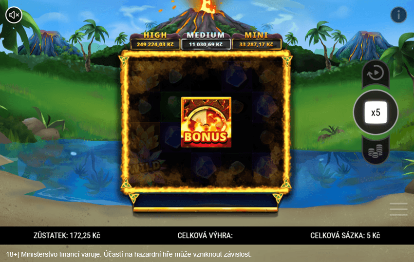 Instantní hra Big Crush Volcano od NeoGames ve FunParku Allwyn