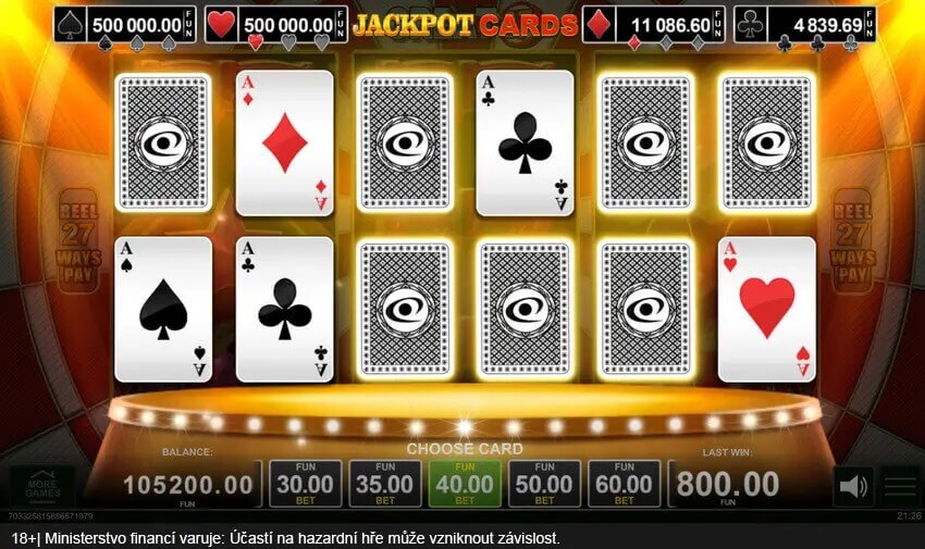 Bonusová funkce Jackpot Cards