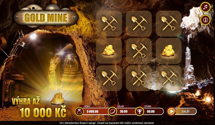 Online stírací los Gold Mine od LuckyBetu