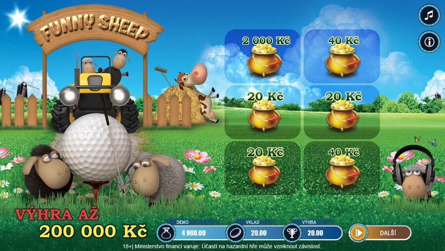 Stírací online los Funny Sheep u&nbsp;LuckyBet CZ