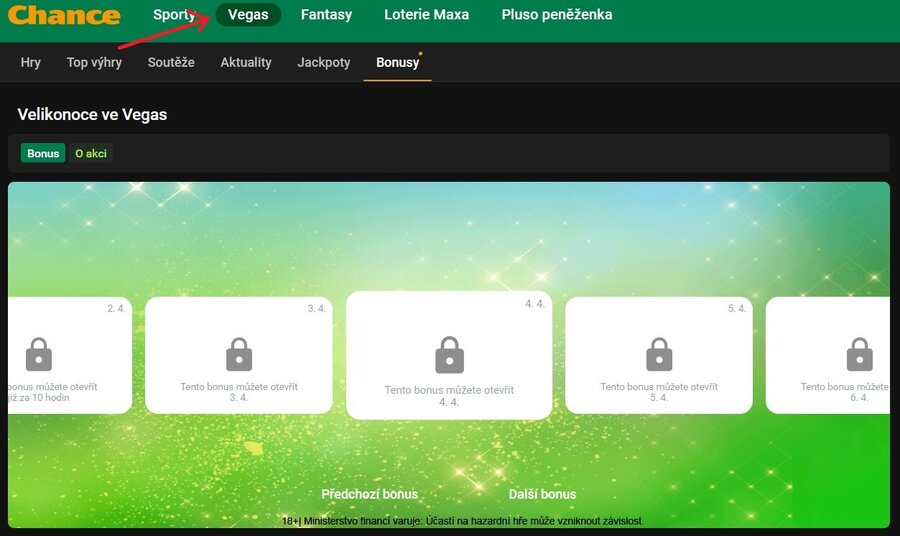 V online casinu Chance si můžete každý den od 2.&nbsp;do 6.&nbsp;dubna 2026 otevřít velikonoční vajíčko