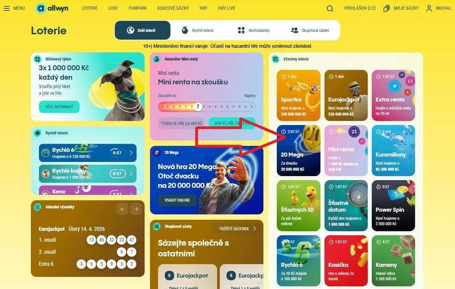 Vsaďte si loterii 20 Mega ze svého PC (1)