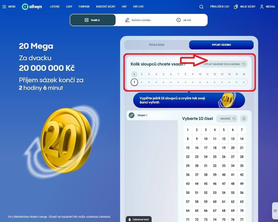 Vsaďte si loterii 20 Mega ze svého PC (3)