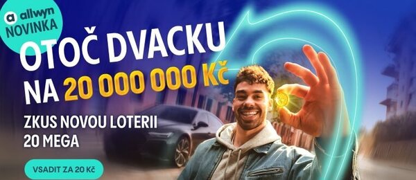 Vsaďte si loterii 20 Mega. Už za 20 Kč hrajete až o 20 milionů.