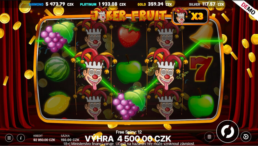 Bonusové free spiny ve hře Joker Fruit