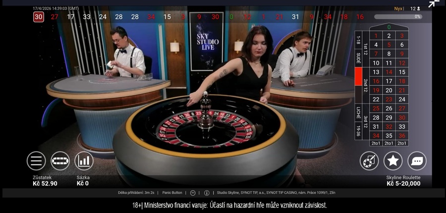 Live casino LuckyBet nabízí Ruletu