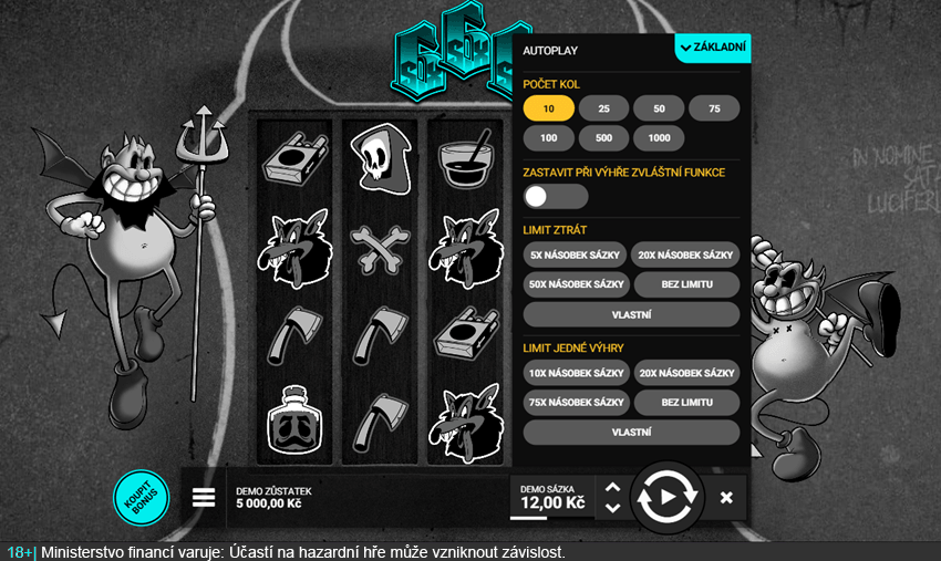 Pokročilé nastavení limitů funkce autostart na automatu SixSixSix