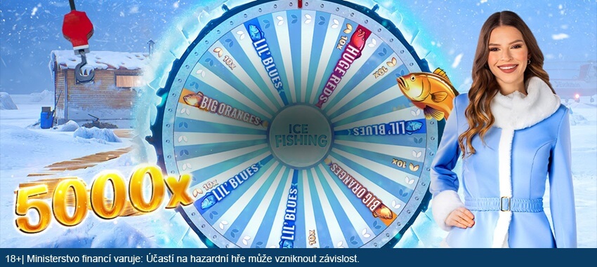 Casino kolo štěstí ve hře Ice Fishing od Evolution