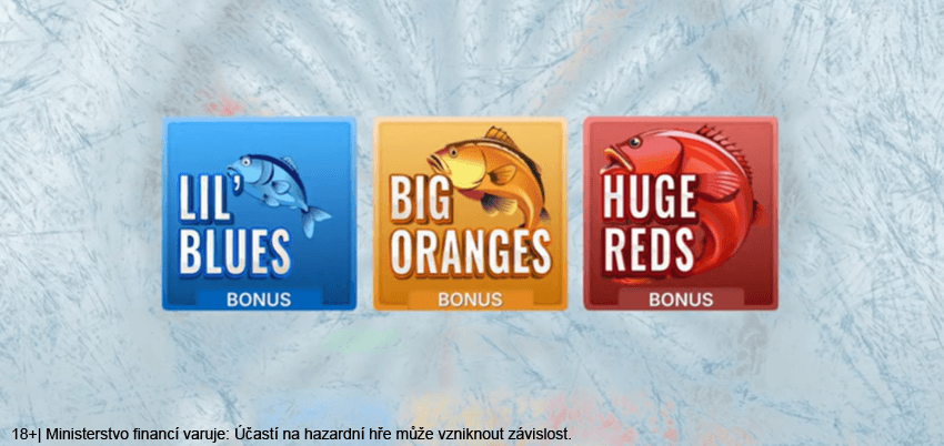 Bonusové hry s&nbsp;barevnými rybami ve hře Ice Fishing