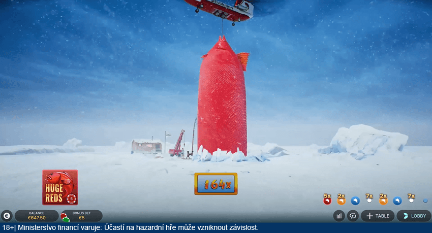 Casino bonus Huge Reds ve hře Ice Fishing