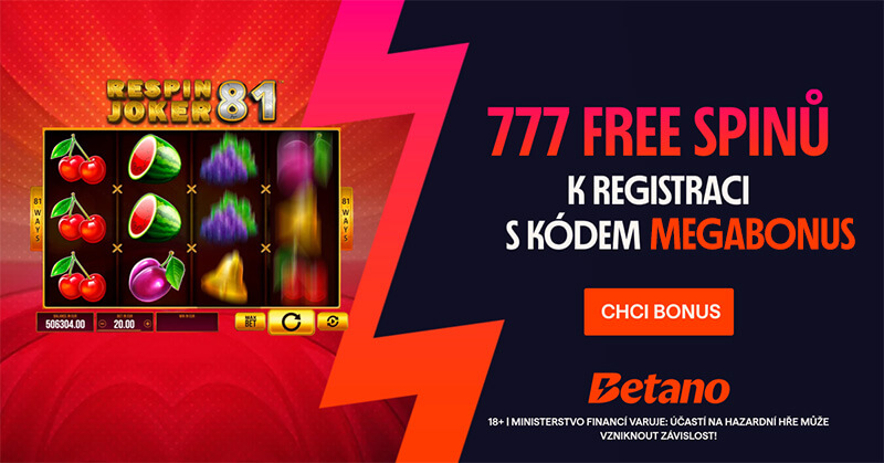 Betano 777 free spinů za registraci do konce dubna
