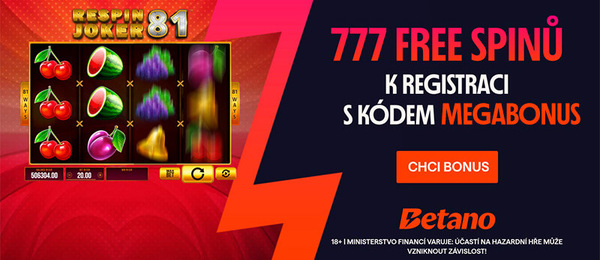 Získejte do konce dubna u Betana 777 free spinů za registraci