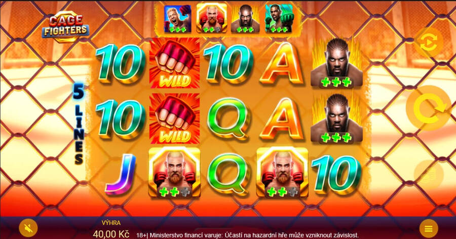 Výherní automat s&nbsp;funkcí free spins Cage Fighters