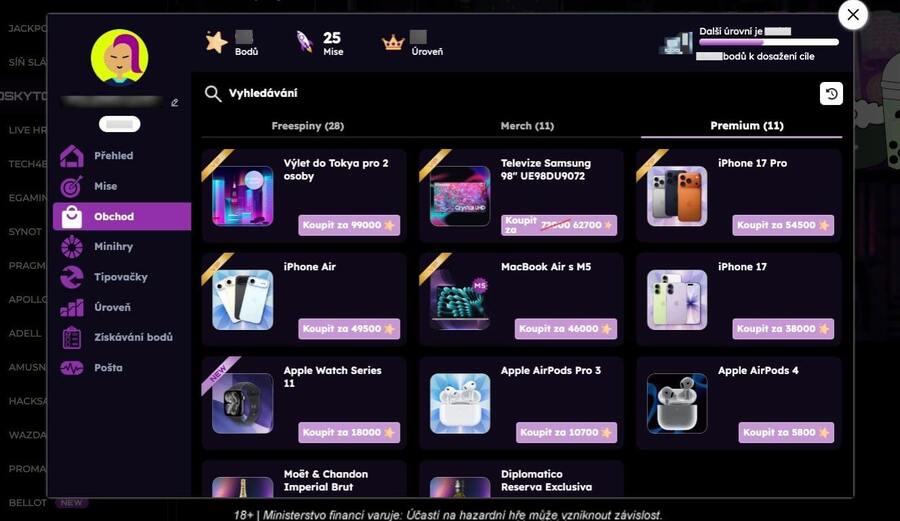 Věrnostní program Tokyo casino s&nbsp;nabídkou odměn