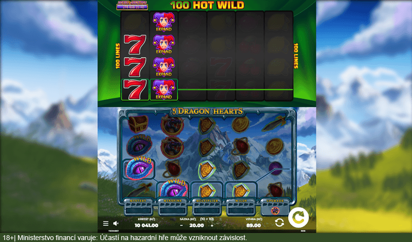 Ukázka výherní kombinace a&nbsp;ovocné části 100 Hot Wild