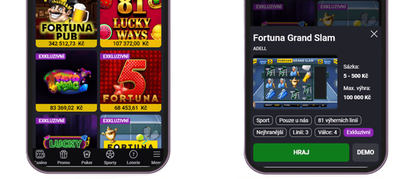 Exkluzivní automaty u Fortuny