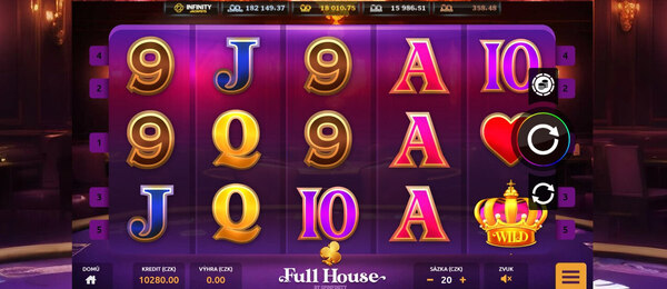 Zahrajte si automat Full House od Spinfinity