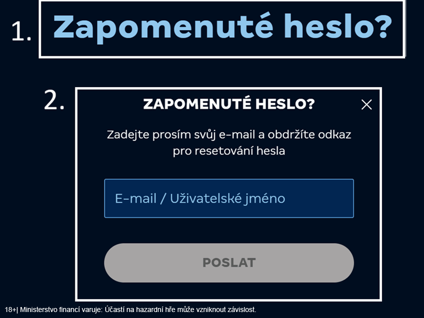Obnovení zapomenutého hesla v&nbsp;online casinu MerkurXtip