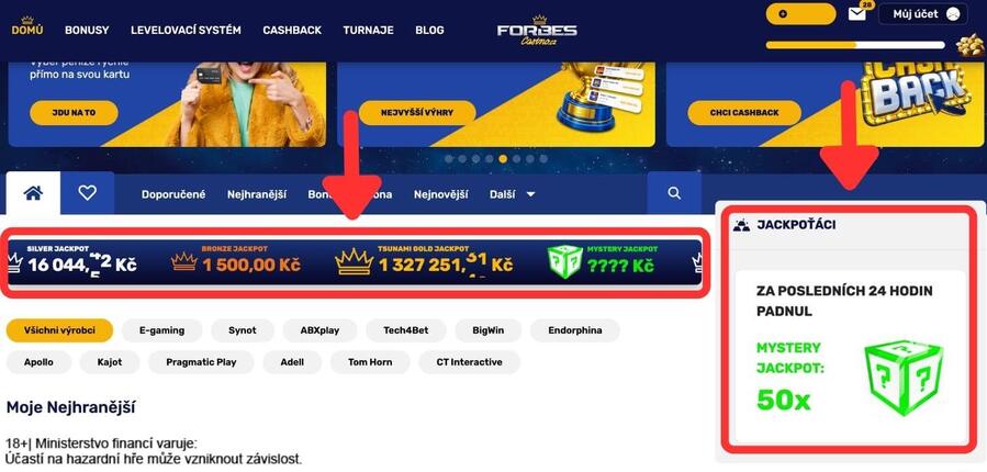 Přehled Forbes jackpotů