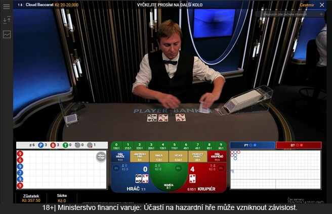 Baccarat u&nbsp;Sazka Her Live