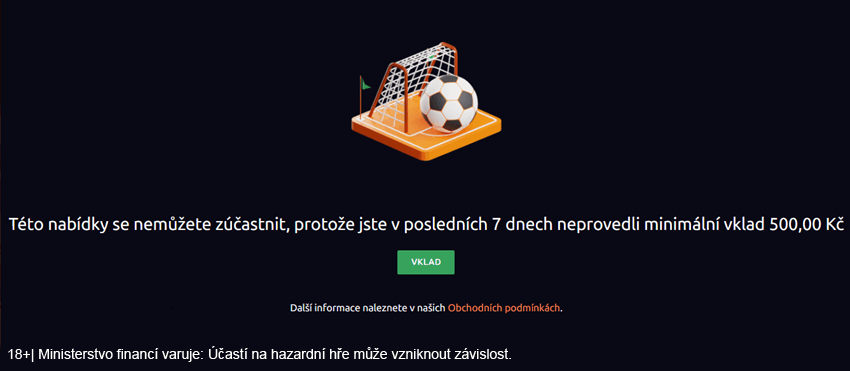 Betano Penalty vyžadují vklad na herní konto