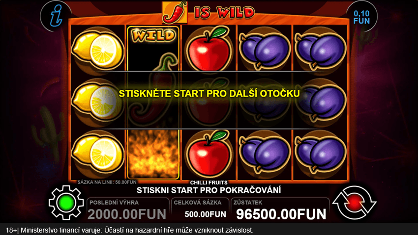 Chilli paprička spouští respiny na automatu Chilli Fruits