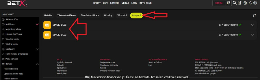 Magic box Betx kampaň