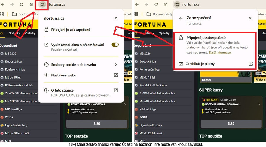 SSL/TLS certifikáty u&nbsp;Fortuny