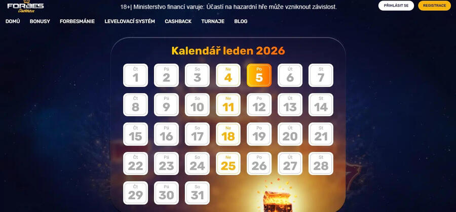 Forbes casino kalendář