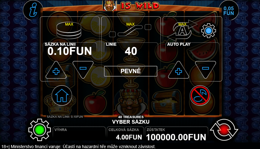 Rozhraní automatu 40 Treasures