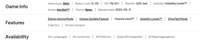 Informace o&nbsp;hře Hot Slot: 777 Coins z&nbsp;webu Wazdanu
