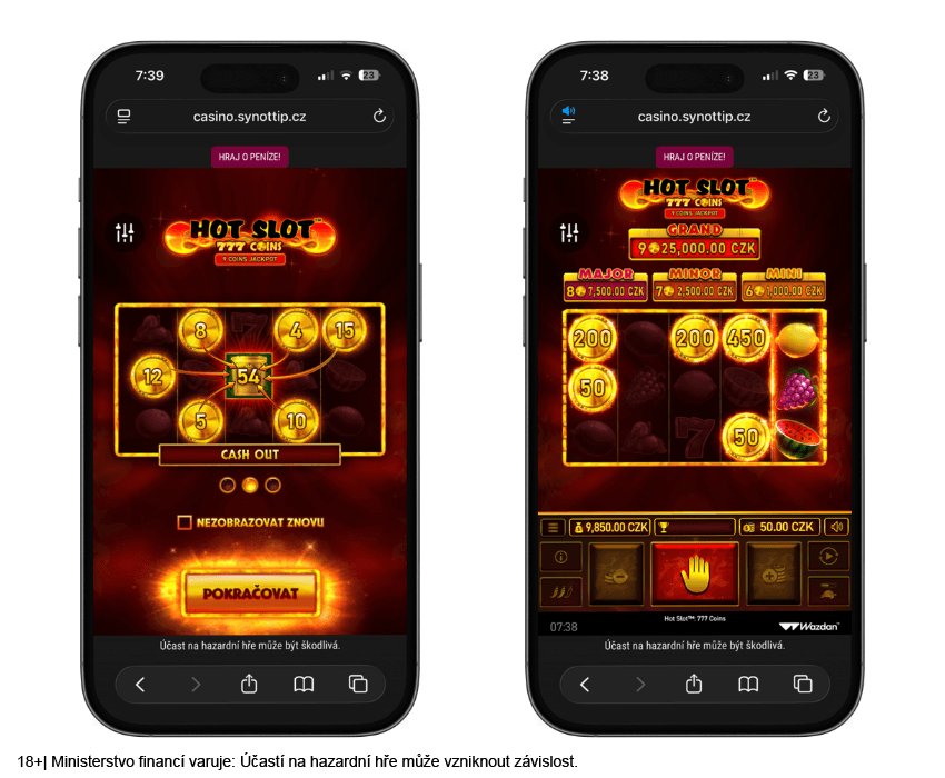 Cash Out funkce Wazdan automatu Hot Slot: 777 Coins